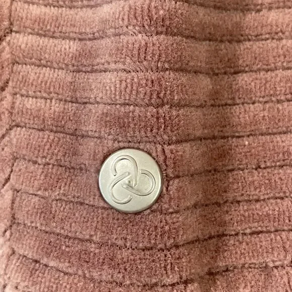 Zella Peacoat Hoodie Kangaroo Pocket Women's XL Pink Drawstring Ribbed Pattern - Picture 7 of 13